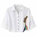 Abstract Art Oversized Shirt | White