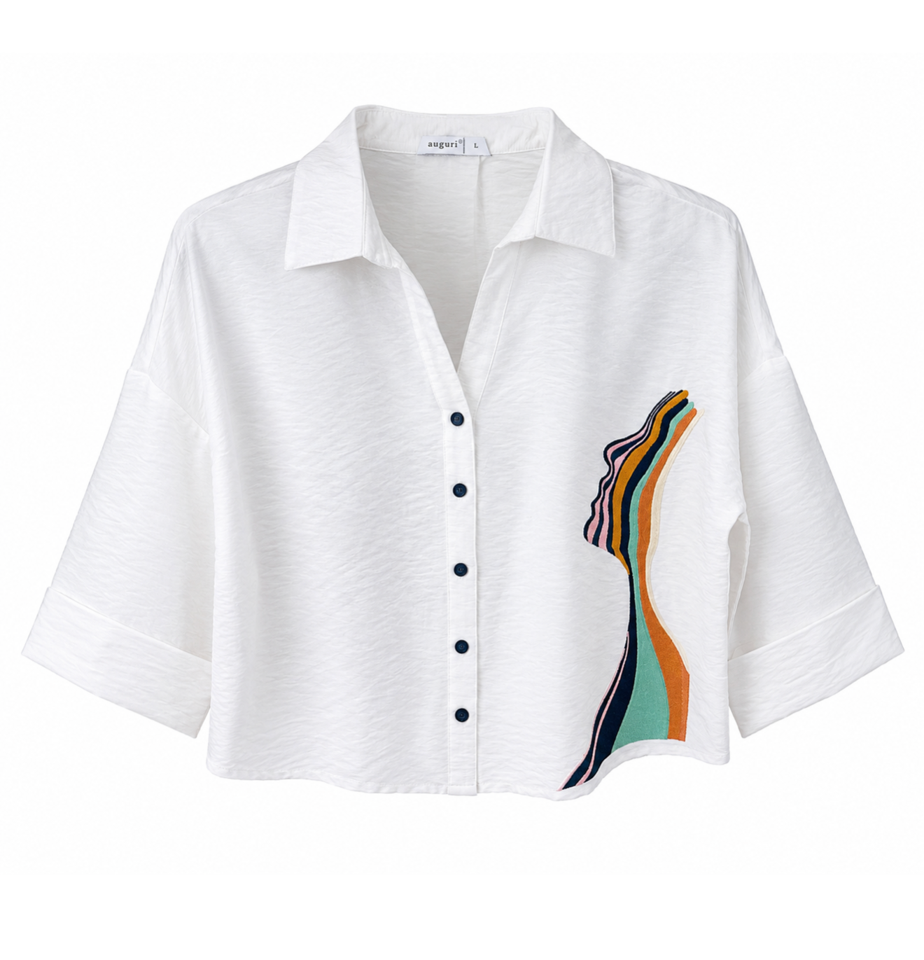 Abstract Art Oversized Shirt | White