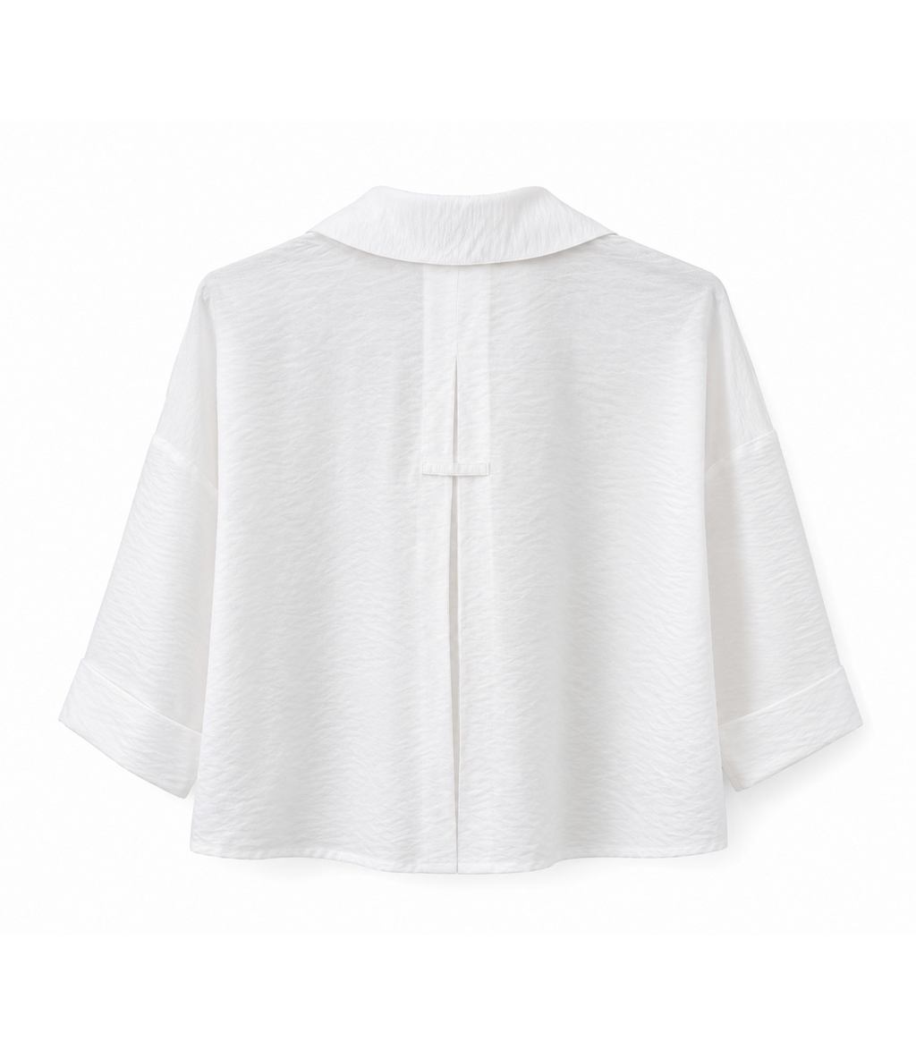 Abstract Art Oversized Shirt | White