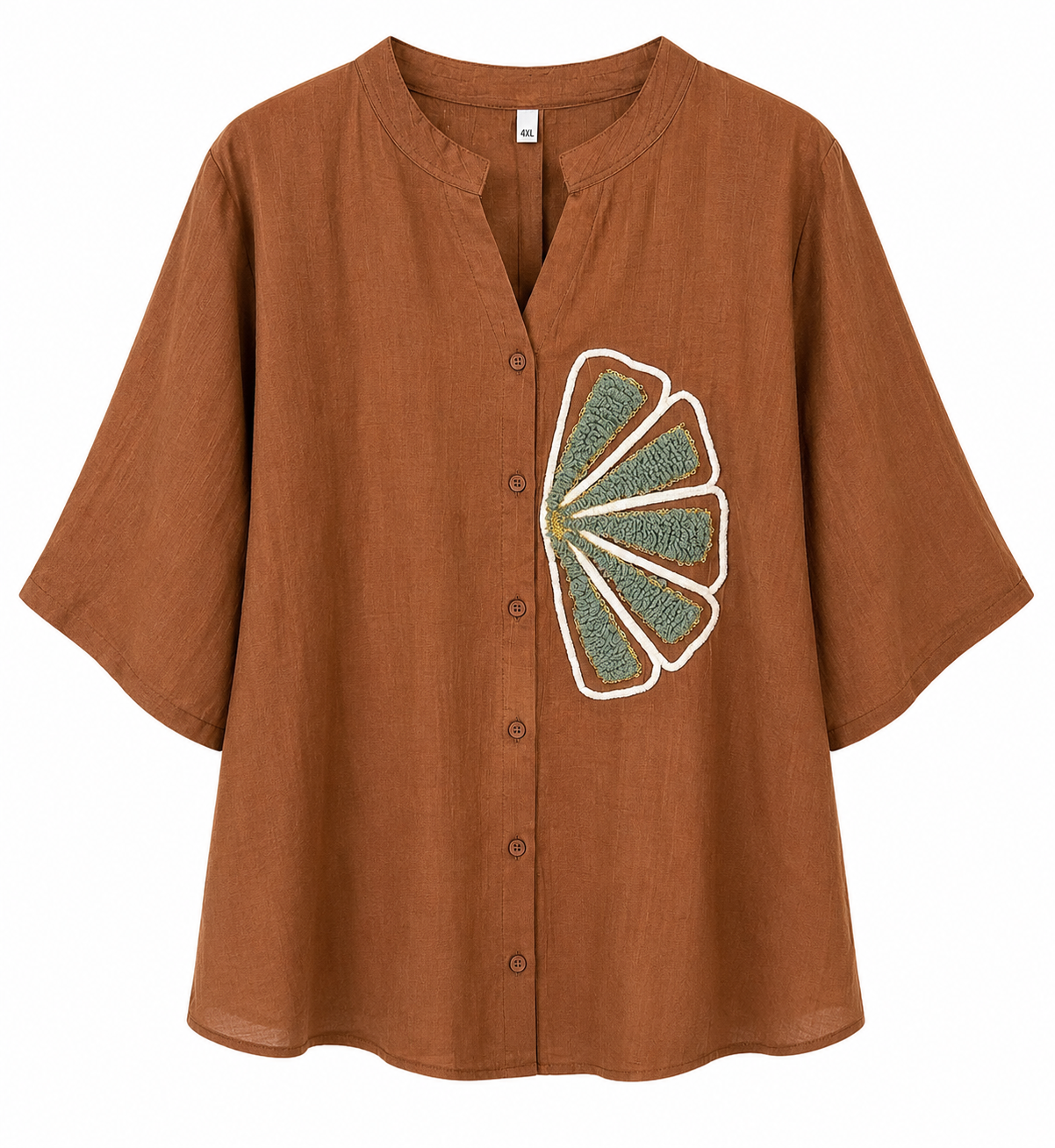 Brown Embroidered Co-Ord Set – Relaxed Fit
