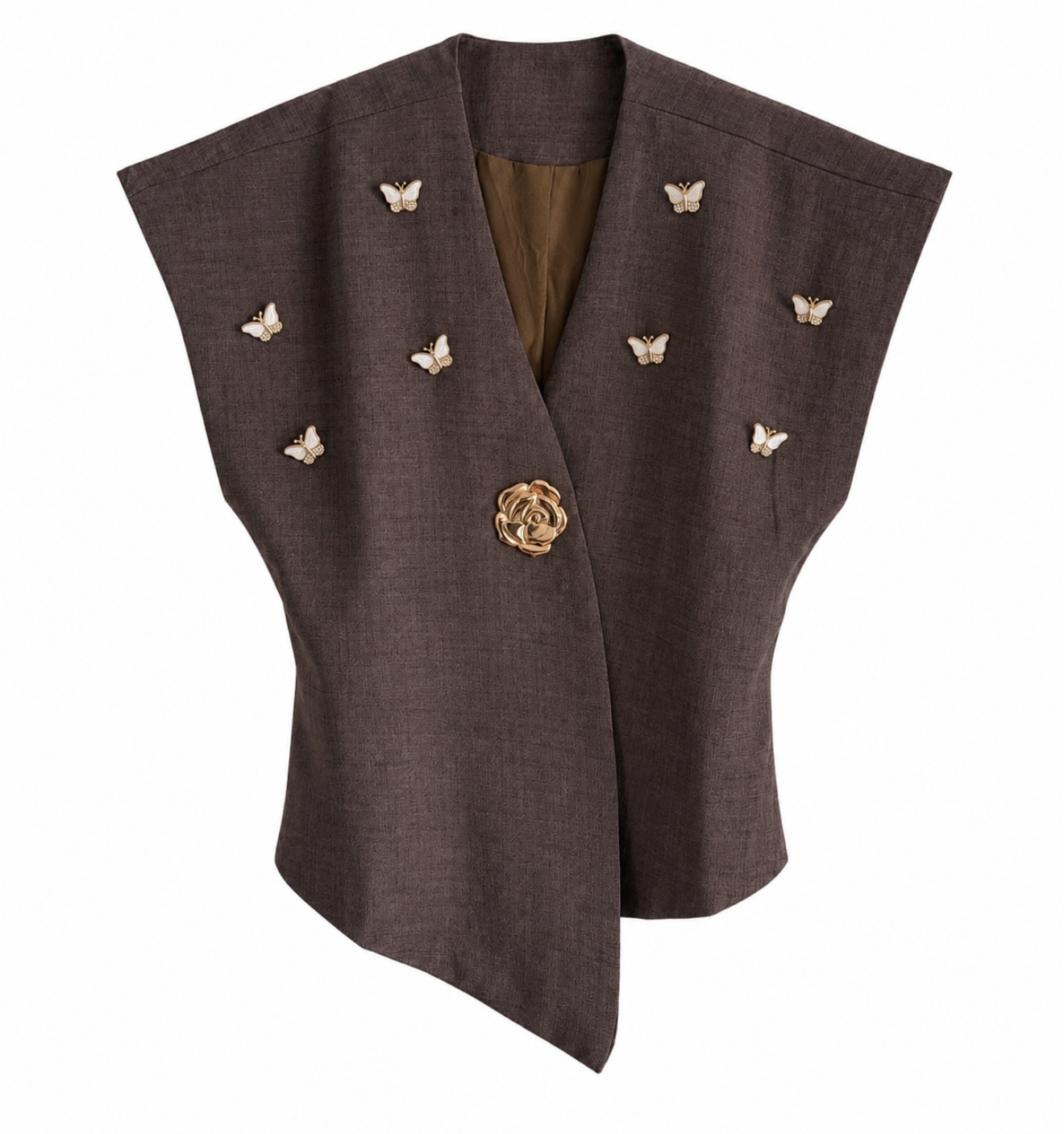 Butterfly Embellished Brown Co-Ord Set
