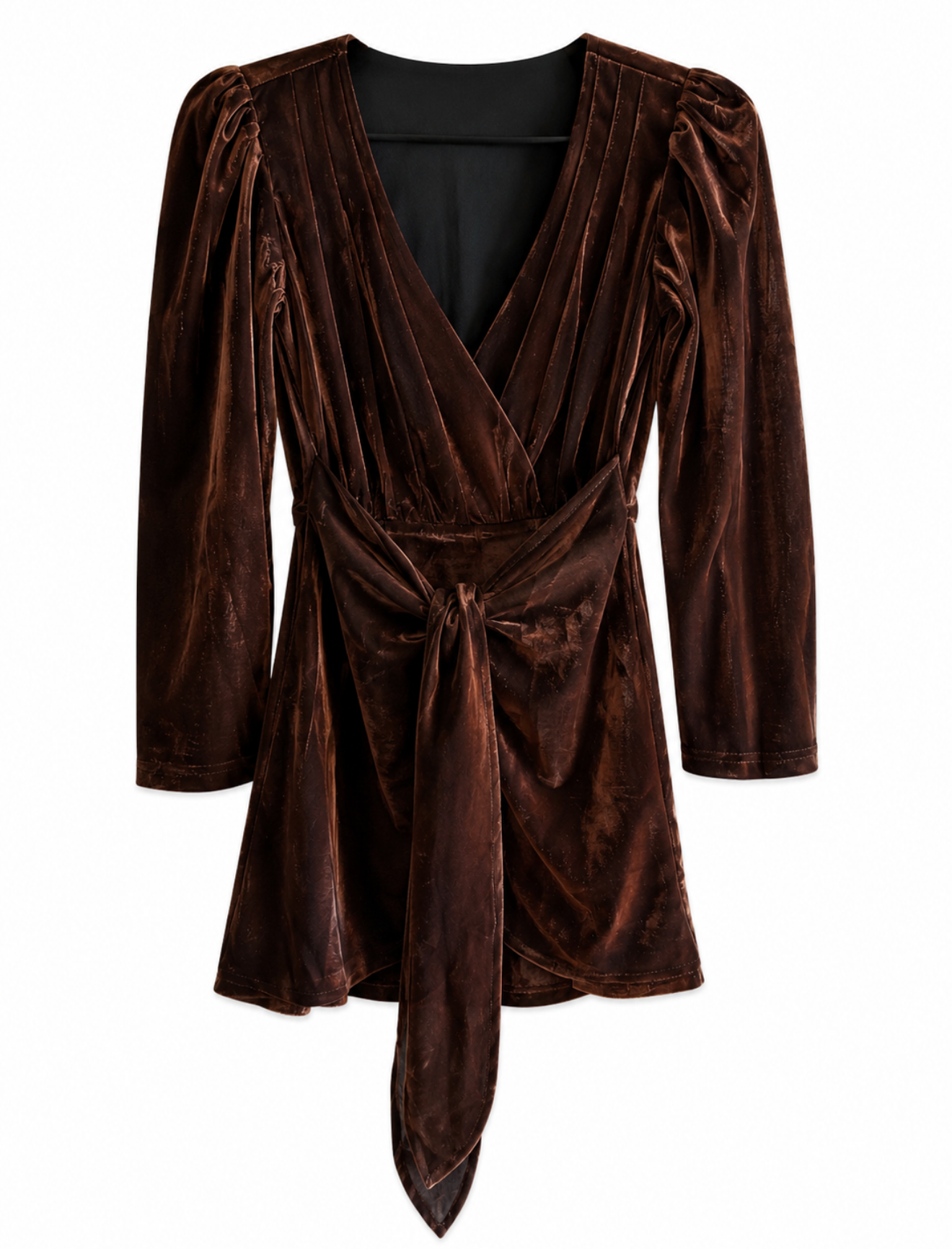 Chocolate Brown Mini Wrap Dress