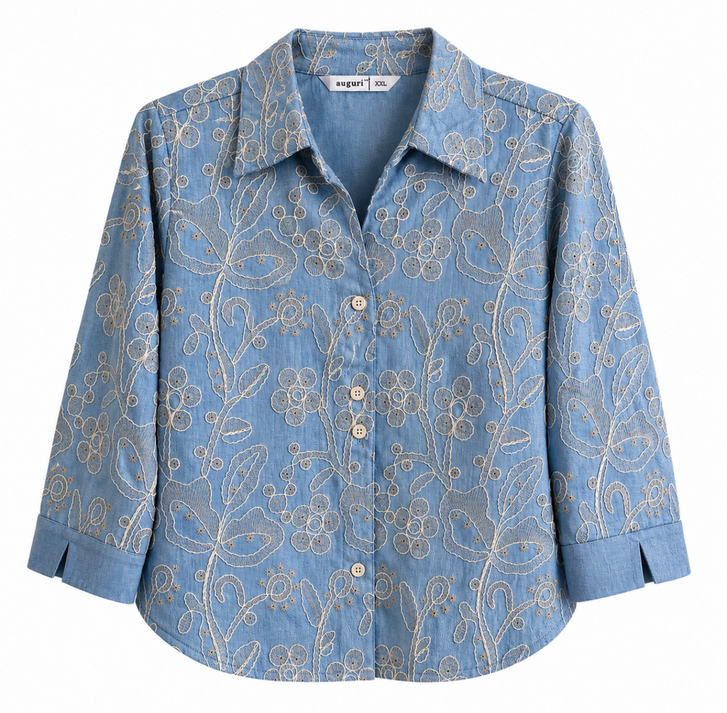 Blue Embroidered Shirt