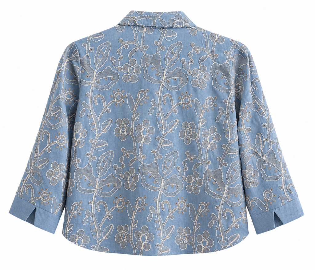 Blue Embroidered Shirt