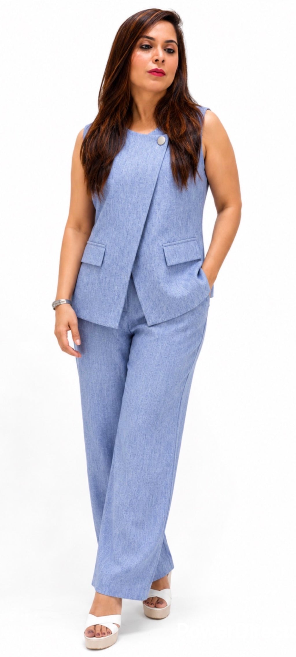 Sleeveless Wrap Co-ord Set | Aarisa
